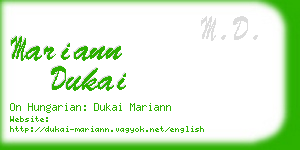 mariann dukai business card